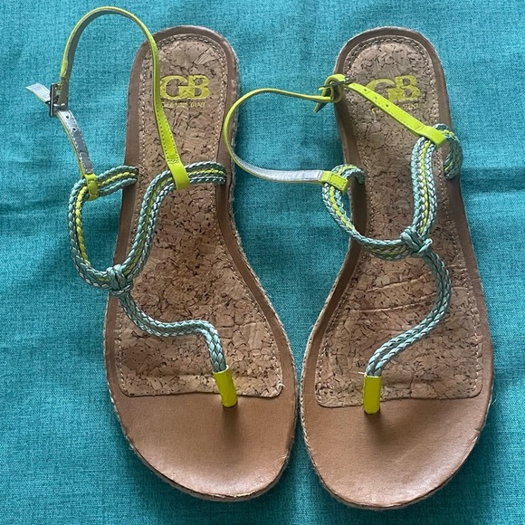 Gianni Bini Shoes - Gianni Bini Green and Tan Minimalist Sandals